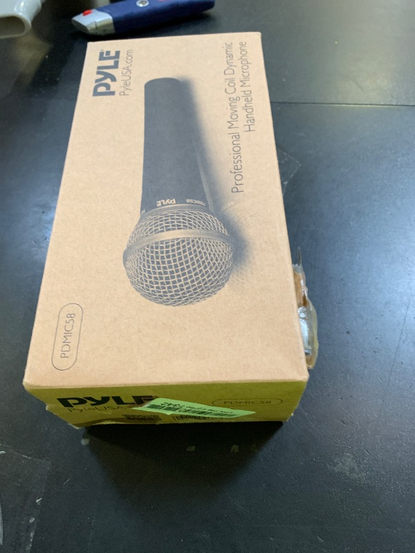Photo 1 of Pyle Microphone, Dynamic Cardioid, XLR Cable Included, Unidirectional, Rugged Construction, Built-in Pop Filter, Perfect for Stage & Studio, High Gain, Ultra-Wide Frequency Response, 15ft Cable