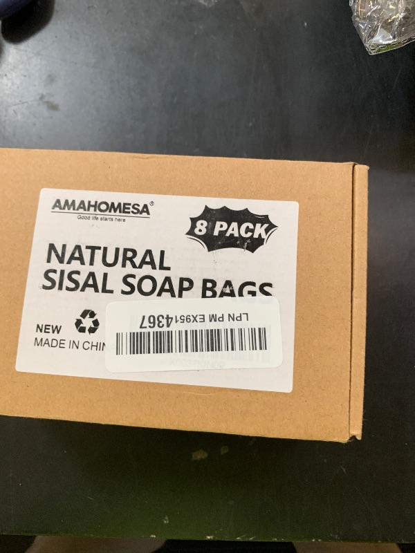 Photo 1 of 8 Pack Soap Bag Natural Sisal Soap Saver Bag Pouch Mesh Waste Exfoliating Foaming and Drying Soap Holder for Shower