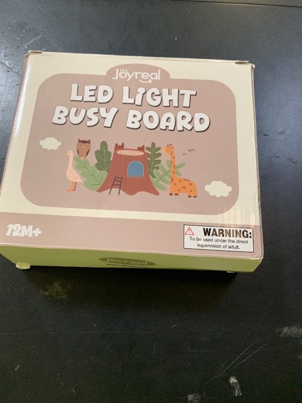 Photo 1 of Joyreal Wooden Busy Board with LED Lights, Montessori Sensory Toys for Toddlers, Activity Fidget Board Travel Toys for Fine Motor Skills & Learning, Gifts for 1-3 Year Old Boys & Girls (Forest Theme)