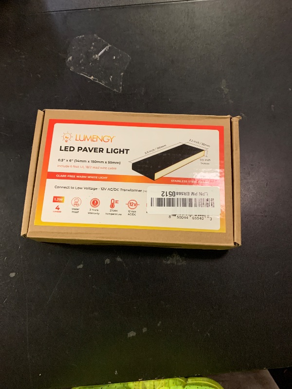 Photo 1 of LUMENGY Paver Light Slim 0.5x6 Inch Glare-Free Steel Brick Lighting for Pavers, Walls, Driveway & Pathway Borders 2700K Warm White, Waterproof, Drive-Over Rated - 12V AC/DC