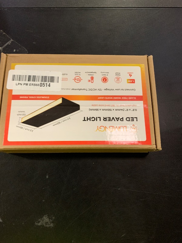 Photo 1 of LUMENGY Paver Light Slim 0.5x6 Inch Glare-Free Steel Brick Lighting for Pavers, Walls, Driveway & Pathway Borders 2700K Warm White, Waterproof, Drive-Over Rated - 12V AC/DC
