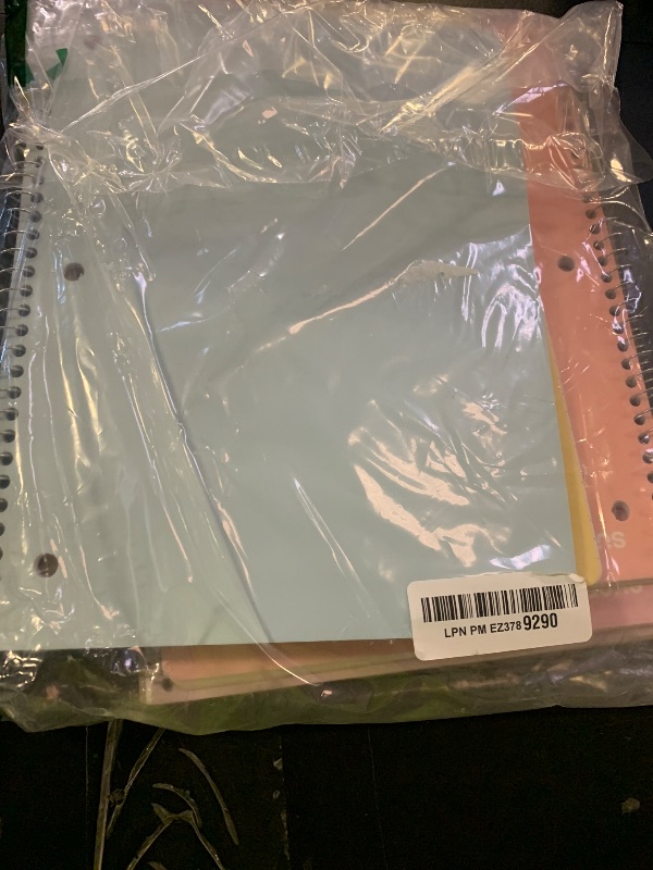 Photo 1 of SUNEE Spiral Notebooks, 6 Pack, 1-Subject, College Ruled Paper, 8" x 10-1/2", 70 Sheets per Notebook, Assorted Pastel Colors Spiral Notebooks for School