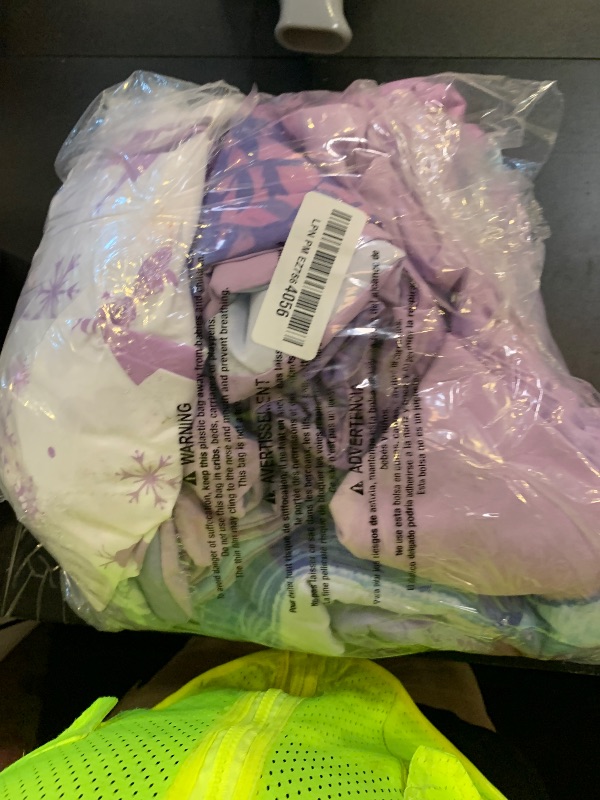 Photo 1 of Disney Frozen 2 Lavender, Light Blue and Purple Forest Spirit 4 Piece Toddler Bed Set - Comforter, Fitted Bottom Sheet, Flat Top Sheet, Reversible Pillowcase