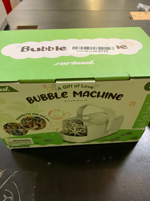 Photo 1 of Bubble Machine Durable Automatic Bubble Blower, 18000+ Big Bubbles Per Minute Bubbles for Kids Toddlers Bubble Maker Operated by Plugin or Batteries Bubble Toys for Indoor Outdoor Birthday Party