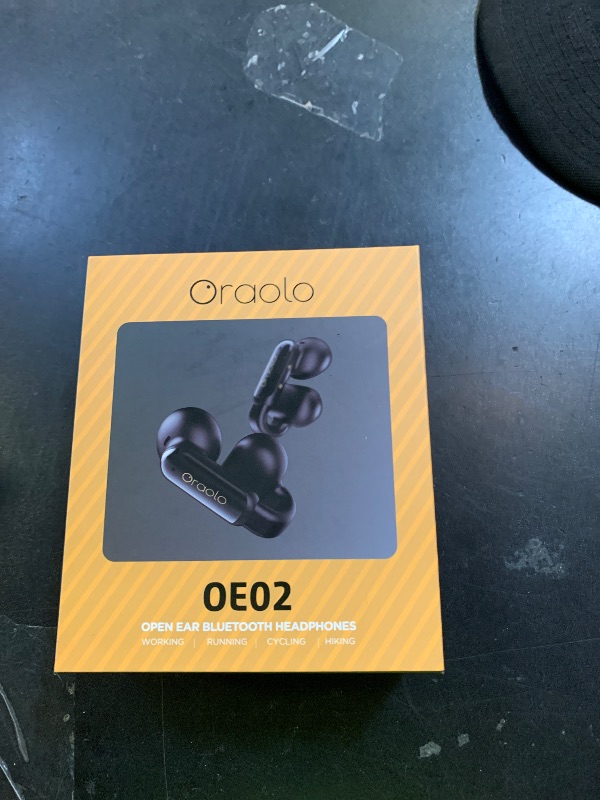 Photo 1 of Oraolo OE02 Wireless Earbuds, Crystal Clear Call, USB-C Charging, Bluetooth 6.0 Open Earphones with ENC, IPX5 Waterproof Wireless Clip-on Earbud, 32H Playtime Earbuds (Black)