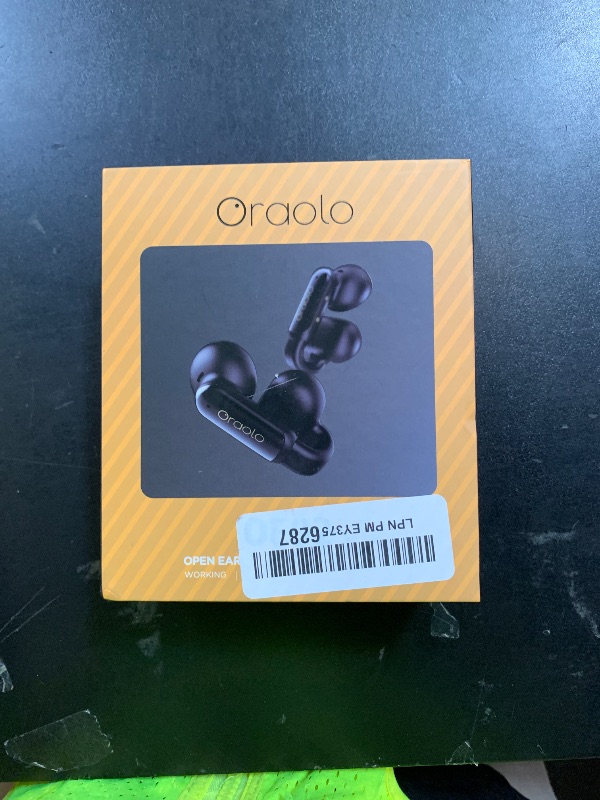 Photo 1 of Oraolo OE02 Wireless Earbuds, Crystal Clear Call, USB-C Charging, Bluetooth 6.0 Open Earphones with ENC, IPX5 Waterproof Wireless Clip-on Earbud, 32H Playtime Earbuds (Black)