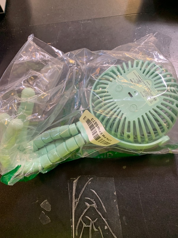 Photo 1 of AMACOOL Battery Operated Stroller Fan Flexible Tripod Clip On Fan with 3 Speeds and Rotatable Handheld Personal Fans for Car Seat Crib Bike Treadmill (Green)
