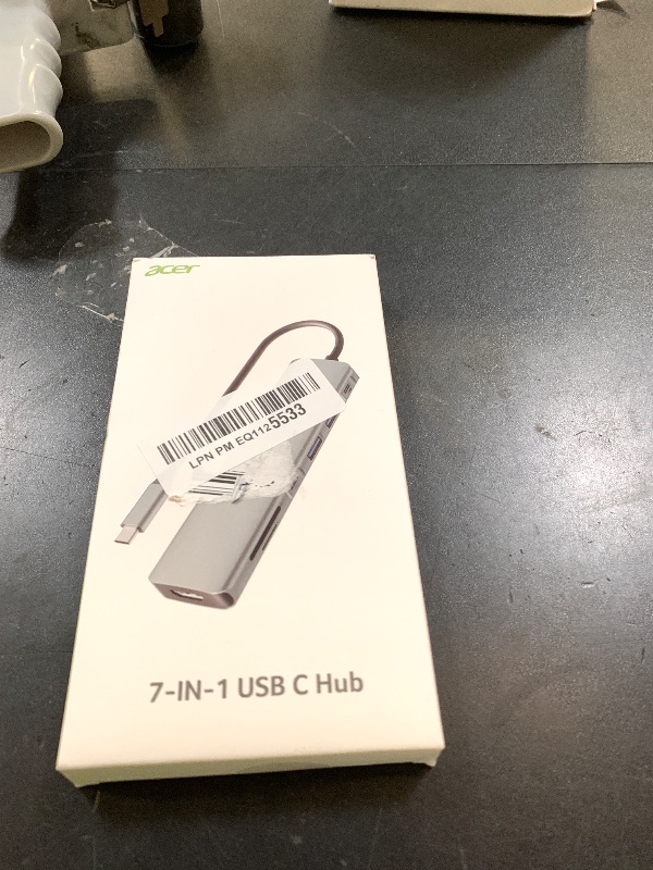 Photo 1 of Acer USB C Hub, 7 in 1 USB C to Multi-Port Adapter for Laptop, 4K USBC to HDMI Splitter with 2 USBA 3.1&Type-C Data Port, PD 100W Charging Port, SD Card Reader for Computer, Desktop and More