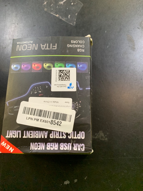Photo 1 of Jushope Interior Car LED Strip Lights, RGB USB Ambient Lighting with Fiber Optic, EL Wire Car Accessories (2 in 1)