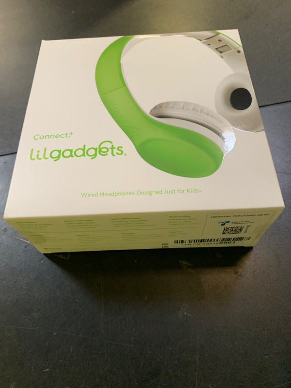Photo 1 of LilGadgets Connect+ Wired Kids Headphones for School with Mic, Volume Limited & Noise Reduction, On-Ear Headset with Cord, SharePort Technology for Multiple Kids & SoftTouch Padding, Green