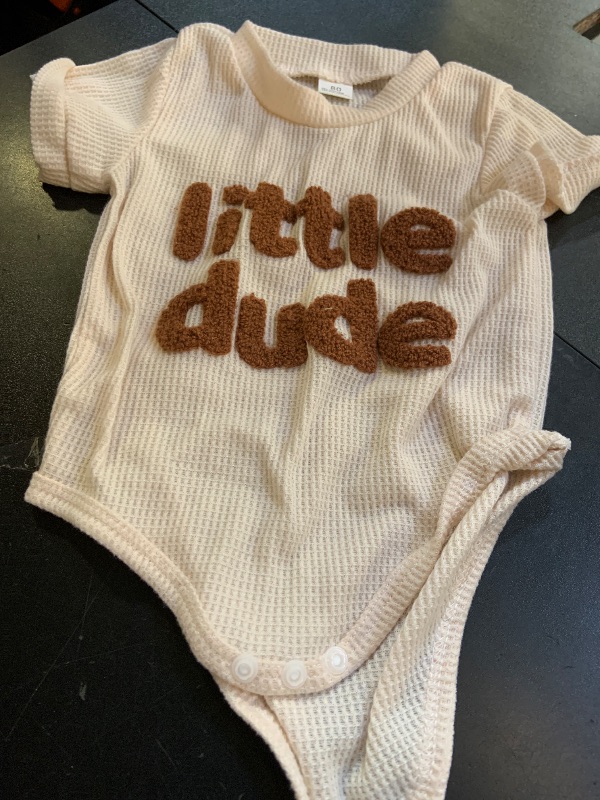 Photo 1 of 1pc only--Douhoow Baby Boy Summer Outfits Romper (Beige, 6-12 Months)