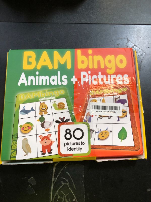 Photo 1 of THE BAMBINO TREE Animal and Picture Bingo Game for Kids - Flash Cards Matching Learning Board Game for Ages 3-6 Preschool, Kindergarten & Family Fun