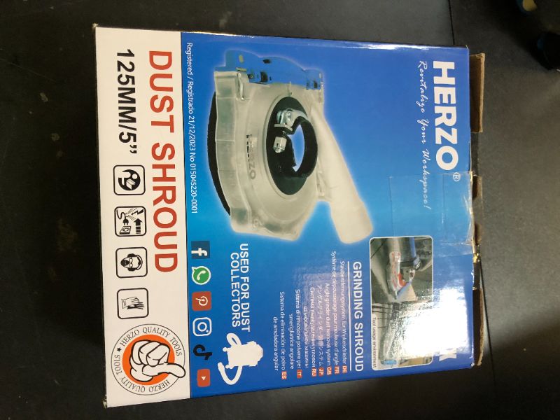Photo 1 of HERZO Dust Shroud for 5 inch and 4-1/2 inch Angle Grinder, Universal Surface Grinding Shroud,Transparent Polycarbonate