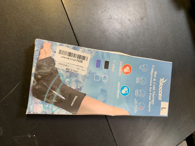 Photo 1 of Ankle Foot Ice Pack Wrap for Injuries, Reusable Gel Ice Pack for Hot & Cold Therapy, Cold Therapy Compression Sleeve for Achilles Tendonitis,Plantar Fasciitis,Swelling,Sprained,Pain Relie