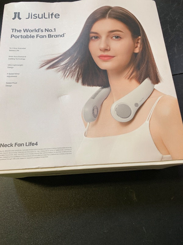 Photo 1 of JISULIFE Portable Neck Fan Upgraded, Neckbrace Personal Hands Free, 5 Speed Gears Adjustment, 5000 mAh Wearable Bladeless Quiet Rechargeable for Outdoor Indoor, Gifts for Women Men- Foggy Grey