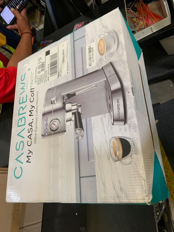 Photo 1 of CASABREWS CM5418 Espresso Machine 20 Bar, Compact Espresso Maker with Steam Milk Frother, Stainless Steel Coffee Machine with 34oz Removable Water Tank for Cappuccino, Latte, Silver