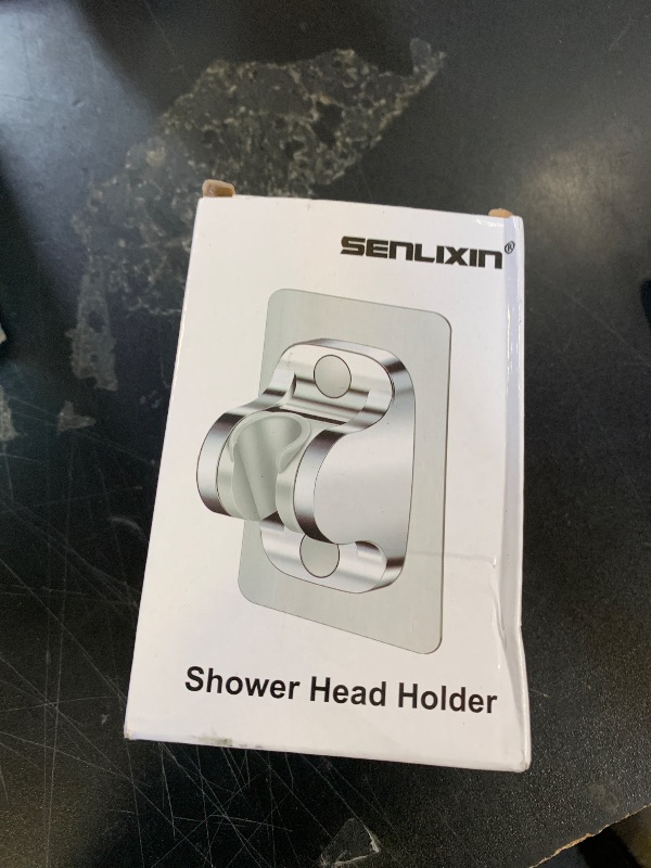 Photo 1 of SENLIXIN Shower Head Holder Shower Wand Holder Wall Mount Adhesive Adjustable Handheld Shower Holder No Drilling Shower Head Bracket, Silver