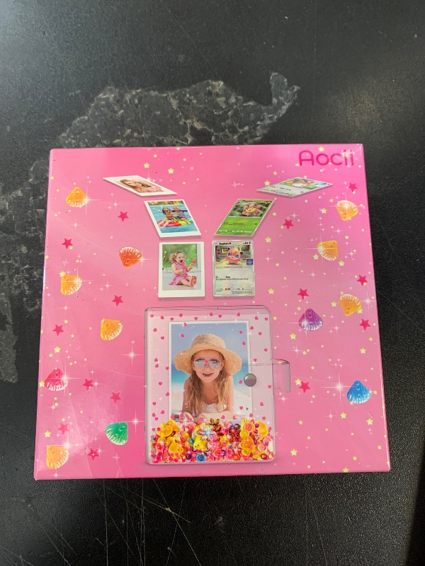 Photo 1 of Transparent Pink Card Binder for Pokemon, Cute Card Binder for Game Cards Trading Cards, Small Card Booklet for 3~10 Year Girls Gifts (Holds 60 Cards)