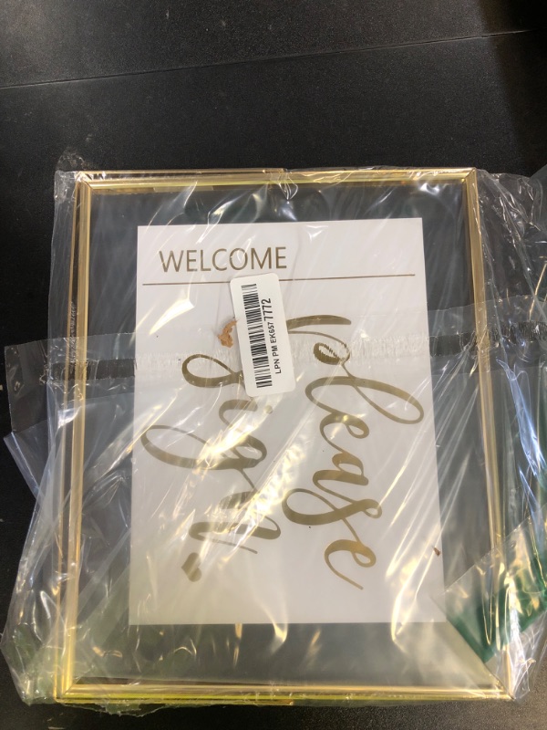 Photo 1 of Calculs Welcome Guestbook Signage Décor Gold Floating Picture Frame Party Entry Registry In Decorative Sign Table Top Wedding Inspo Gift 10x8 Inches