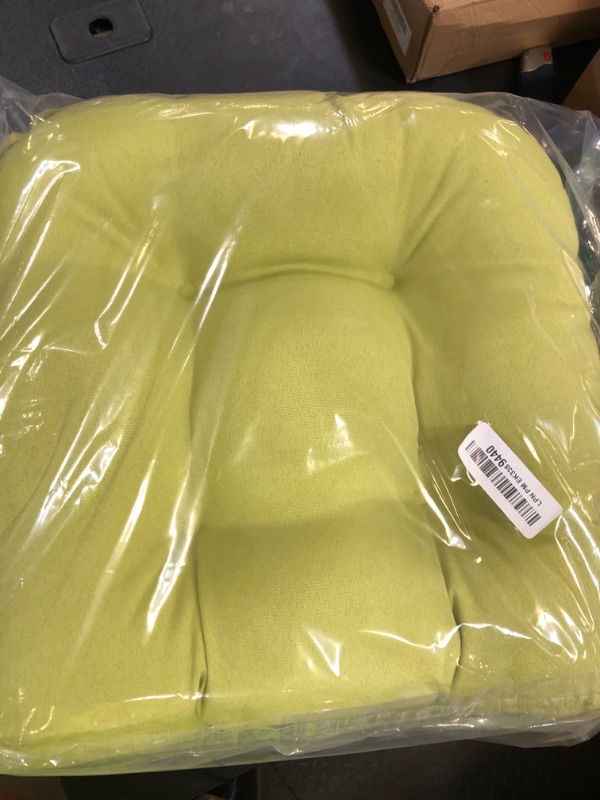 Photo 1 of Blazing Needles 16-inch Twill Rounded Back Chair Cushion, 2 Count (Pack of 1), Mojito Lime