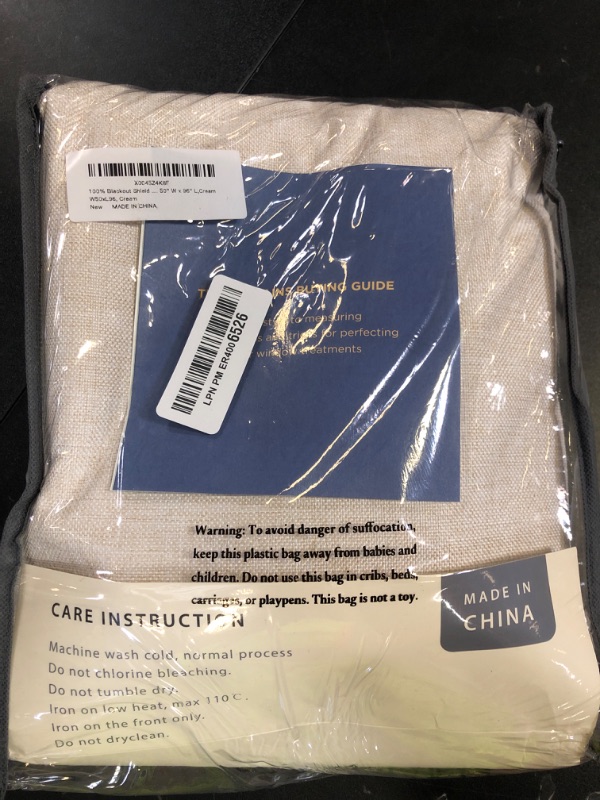 Photo 1 of 100% Blackout Shield Linen Blackout Curtains for Bedroom 96 Inches Long, Back Tab/Rod Pocket Living Room Drapes, Thermal Insulated Blackout Curtains 2 Panels Set, 50" W x 96" L,Cream
