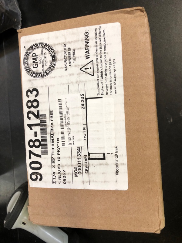 Photo 1 of PM Company POS/Cash Register One-Ply Thermal Rolls, 2-1/4 x 55 Feet, White, 50-Pack (05262)