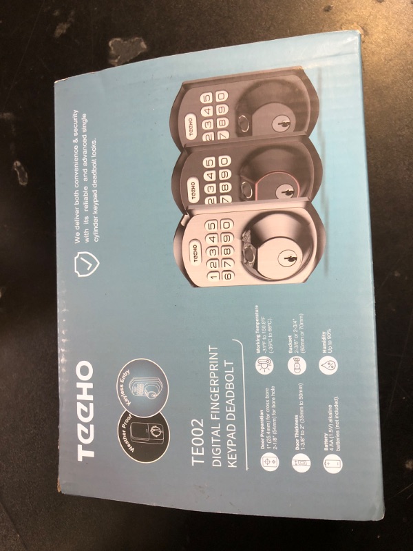 Photo 1 of TEEHO TE002 Fingerprint Door Lock - Keyless Entry Door Lock - Electronic Keypad Deadbolt - Smart Locks for Front Door - Auto Lock - Easy Installation - Satin Nickel