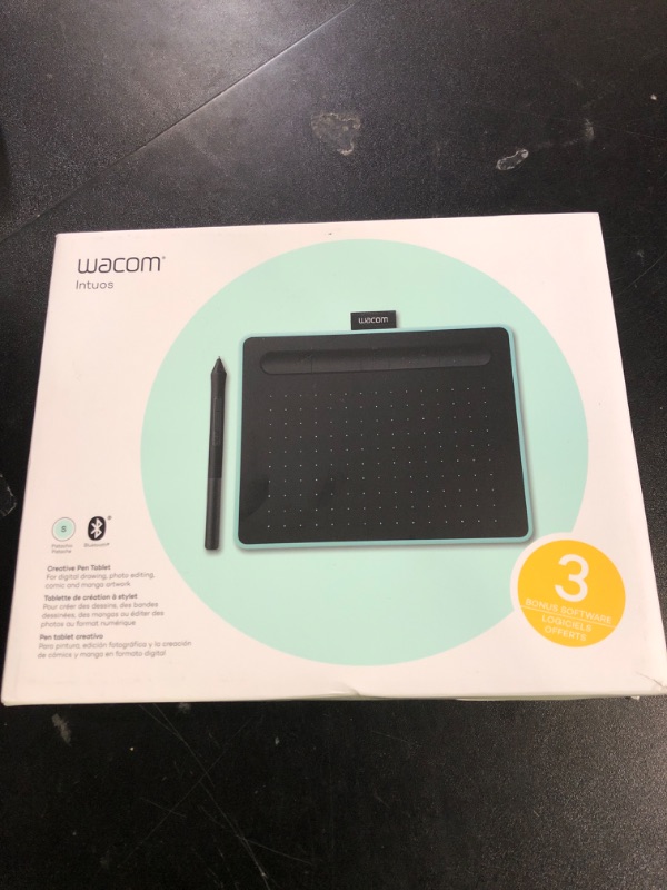 Photo 1 of Wacom Intuos Small Bluetooth Graphics Drawing Tablet, Portable for Teachers, Students and Creators, 4 Customizable ExpressKeys, Compatible with Chromebook Mac OS Android and Windows - Pistachio
