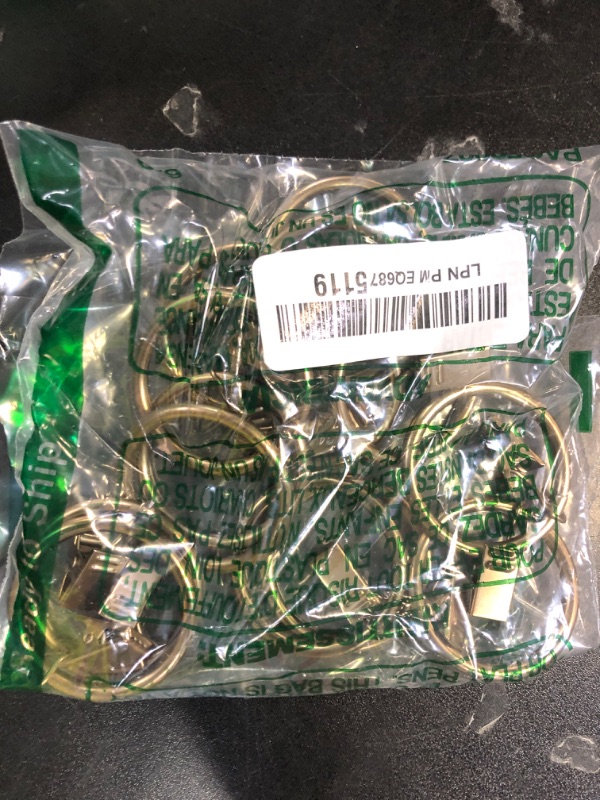 Photo 1 of Ivilon Drapery Curtain Clip Rings - Clips Ring for Panels 1.7", Set of 14 Warm Gold