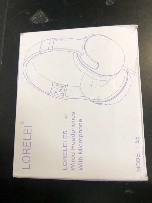 Photo 1 of LORELEI E5 Wired Headphones for Kids Foldable & 3.5mm Jack Tangle Free Nylon Wire Stereo On Ear Headsets for Kids/Children/School/Tablet/Ipad/Kiddle/Plane (Beige White)