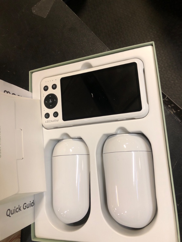 Photo 1 of Momcozy BM04 Smart WiFi Baby Monitor with 2 Cameras, 5’’ 1080P Split Screen Video Baby Monitor with Camera and Audio, Clear Night Vision, 5000mAh Battery, 2-Way Audio