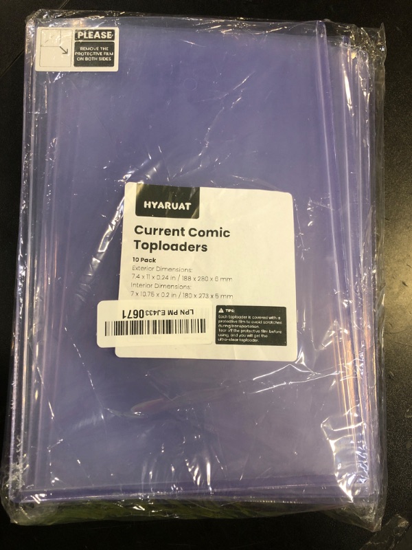 Photo 1 of HYARUAT Comic Book Top Loaders for Current, Toploader Hard Sleeves Holder for Comic Books Storage and Display, 10 Pack