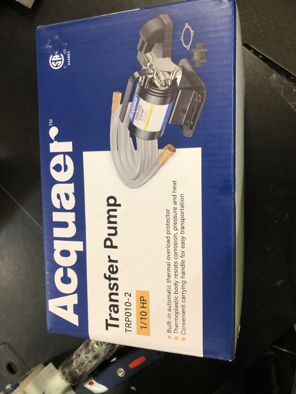Photo 1 of Acquaer Portable Electric Utility Water Transfer Pump 115V 1/10 HP with Suction Hose Kit, Low Suction Water Removal for Water Beds, Pools, Rain Barrel, Aquariums