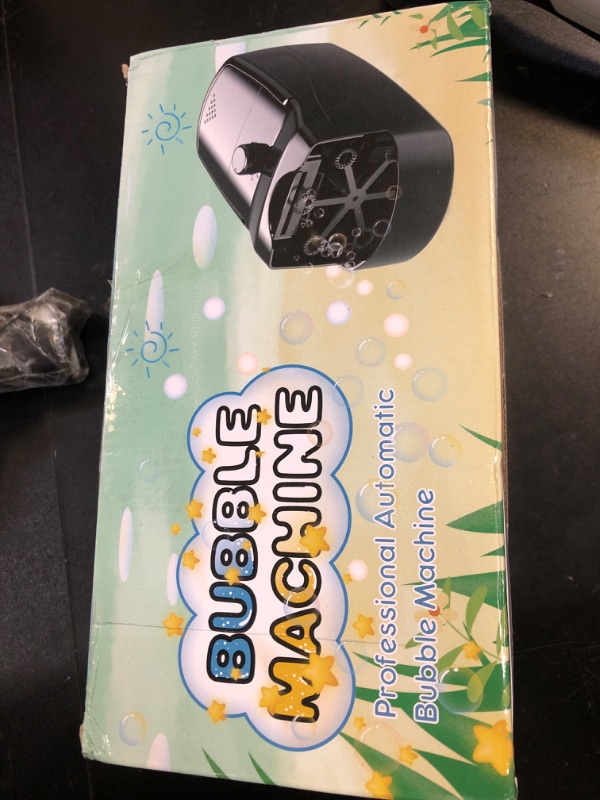 Photo 1 of Bubble Machine, Automatic 18000+ Per Minute Big Bubbles Blower Maker for Kids Toddlers with 2 Speeds,6 Wands,Operated by Plugin or Batteries for Outdoor/Indoor Birthday Parties,Wedding (Black)