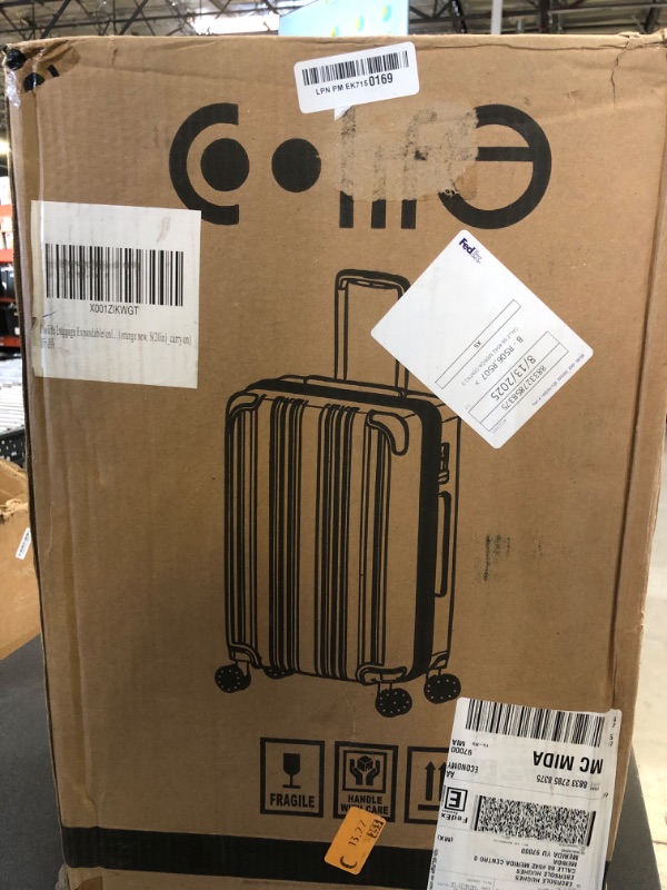 Photo 1 of Coolife Luggage Expandable(only 28") Suitcase PC+ABS Spinner 20in 24in 28in Carry on (orange new, S(20in)_carry on)