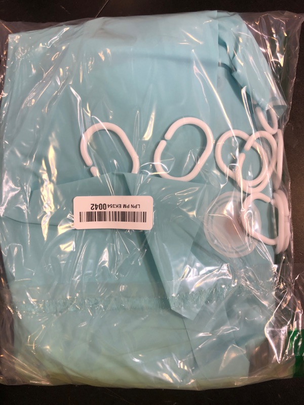 Photo 1 of downluxe Waterproof Frosted Shower Curtain Liner - PEVA Lightweight Plastic Shower Liner with 3 Magnets, Shower Curtains for Bathroom, 72" x 72", Blue