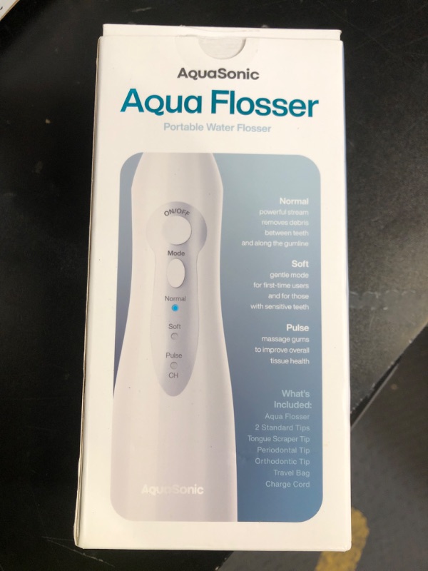 Photo 1 of AquaSonic Water Flosser - Cordless Rechargeable Water Flossers for Teeth Cleaning - Waterproof Aqua Flosser, Portable Oral Irrigator for Dental Cleaning with 5 Jet Tips – Braces Home Travel