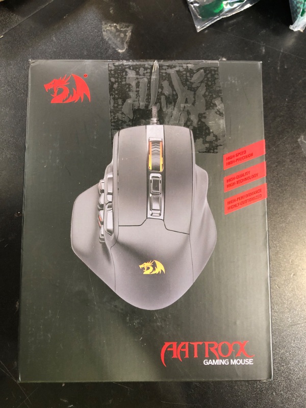 Photo 1 of Redragon M811 Aatrox MMO Gaming Mouse, 15 Programmable Buttons Wired RGB Mouse w/Ergonomic Natural Grip Build, 10 Side Macro Keys, Software Supports DIY Keybinds & Backlit