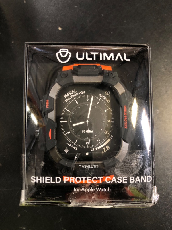 Photo 1 of ULTIMAL Rugged Case with Band for Apple Watch 49mm,Compatible with Apple Watch Ultra/Ultra 2, Military Grade Shockproof Bumper Cover for iWatch Tactical Band Men (49mm,Orange)