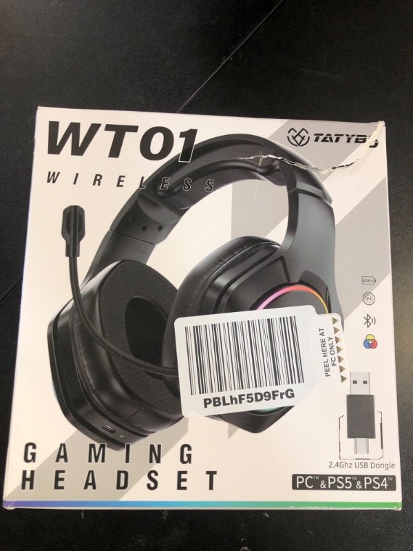 Photo 1 of Wireless Gaming Headsets for Ps5 Ps4 PC, 2.4GHz USB & Type-C Gaming Headphones, 40H+ Hrs & 7.1 Surround Sound with Noise Canceling Microphone for Switch Phone