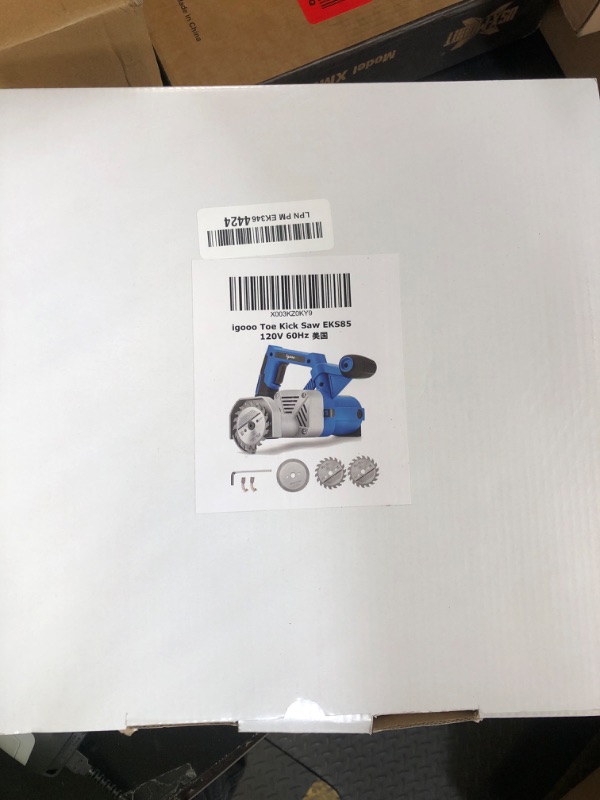 Photo 1 of igooo Toe Kick Saw EKS85, 3-3/8 in. Blades, 2 Alloy Blade for Woods, 1 Diamond Blade for Tiles and Stones, Flush Cutting, Special Circular Saw for Removing Subfloor or Tiles