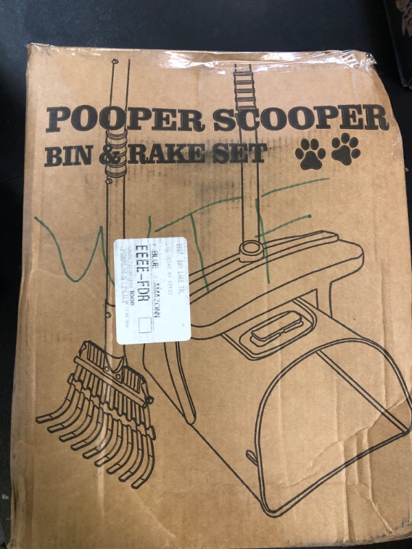 Photo 1 of HUZSV Pooper Scooper Large Swivel Bin & Rake for Large & Small Dogs Non-Breakable Dog Poop Scooper with 20 Waste Bags Easy to Clean Pet Waste Use on Grass, Dirt or Gravel - Pet Supplies