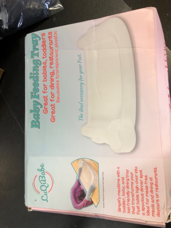 Photo 1 of LuQiBabe Silicone Baby Dining Tray Compatible with in-gle-sina Fast Table Chair Portable Baby Feeding Tray for Clip-On Fast Table Chair Ideal for Baby, Toddler Perfect for Meal, Restaurant - White