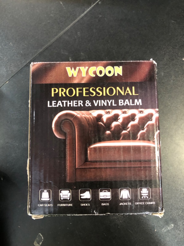 Photo 1 of WYCOON Leather Recoloring Balm with Conditioner, Leather Repair kit for Furniture, Car Interior, Leather Paint & Dye, Color Restorer, Scratch Remover for Faded & Scratched Leather, Dark Brown