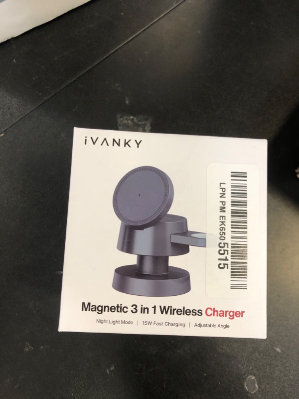 Photo 1 of iVANKY 15W Fast 4 in 1 Wireless Charging Station with Mushroom Light for MagSafe Magnetic Charger, 22.5W Travel Stand, 3 in 1 Charge for iPhone 17 16 15 to X Pro Max Plus Air, Apple iWatch, Airpods