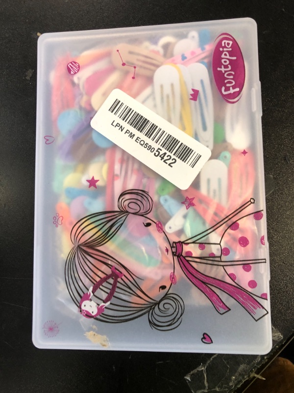 Photo 1 of 120 Pcs Funtopia 2 Inch Candy Color Barrettes and Non-Slip Metal Snap Hair Accessories for Kids, Teens, and Women (40 Assorted Colors)