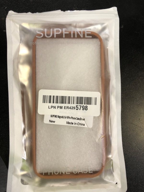 Photo 1 of SUPFINE Magnetic for iPhone 16 Pro Case (Compatible with MagSafe) (Military Grade Drop Protection) Slim Translucent Shockproof with Anti-Fingerprint Phone Case, Brown