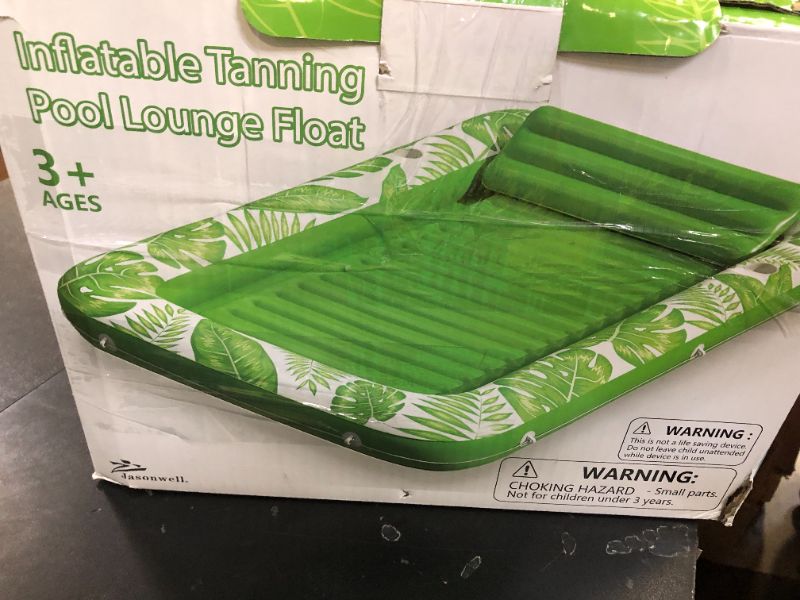 Photo 1 of Inflatable Tanning Pool Lounger Float - Jasonwell 4 in 1 Sun Tan Tub Sunbathing Pool Lounge Raft Floatie Toys Water Filled Tanning Bed Mat Pad for Adult Blow Up Kiddie Pool Kids Ball Pit Pool
