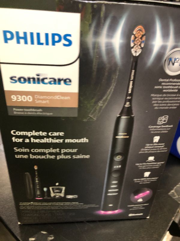 Photo 1 of Philips Sonicare DiamondClean Smart 9300 Electric Toothbrush, Sonic Toothbrush with App, Pressure Sensor, Brush Head Detection, 4 Brushing Modes and 3 Intensity Levels, Black, Model HX9903/15