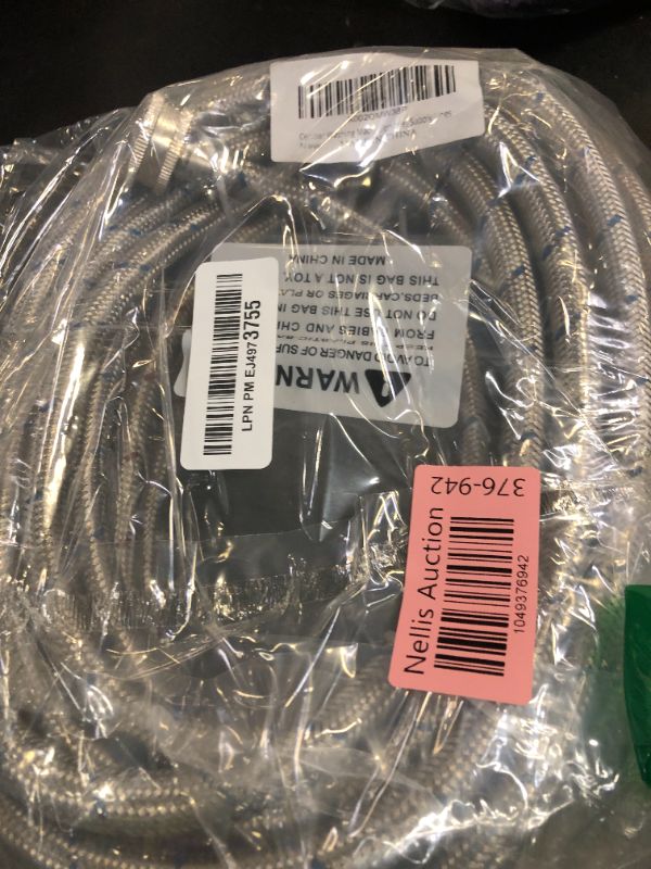 Photo 1 of Cenipar Washing Machine Hoses 6 feet Premium Stainless Steel with 90 Degree Elbow, Burst Proof (cost-effective 2 pack) Red and Blue Striped Water Connection Inlet Supply Lines